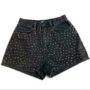 Urban Outfitters BDG Black Studded Mom Jean Shorts High Rise Size 26 New